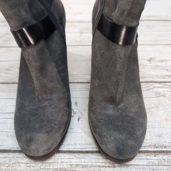 Cocolico Vita Harness Ankle Boots Grey Suede Booties Women Size 40 - Picture 2 of 11